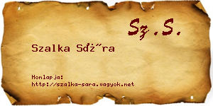 Szalka Sára névjegykártya